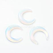 Opalite Beads, No Hole, Double Horn/Crescent Moon, 30x27~28x5~6mm(G-J366-05)