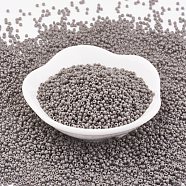TOHO Japanese Seed Beads, Round, 11/0, (53D) Opaque Dark Grey, 2x1.5mm, Hole: 0.5mm, about 42000pcs/pound(SEED-F002-2mm-53D)