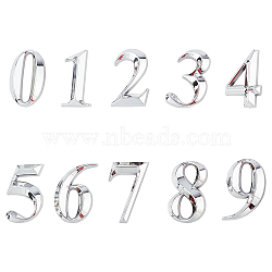 Plastic & PVC Number Sign Labels, Silver, 8: 50.5x31.5x8mm, 10pcs/set(KY-GF0001-05B)