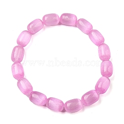 Natural Selenite Column Beaded Stretch Bracelet for Women, Plum, Inner Diameter: 2 inch(5.2cm)(BJEW-I312-02)