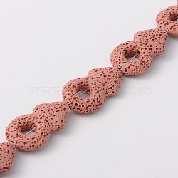 Synthetic Lava Rock Bead Strands, Male Gender Sign/Mars, Dyed, Pink, 34x22x8mm, Hole: 1mm, about 12pcs/strand, 15.7 inch(G-N0093-19)