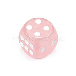 Natural Rose Quartz Carved Cube Dice, for Playing Tabletop Games, 15x15x15mm(PW-WG57879-02)