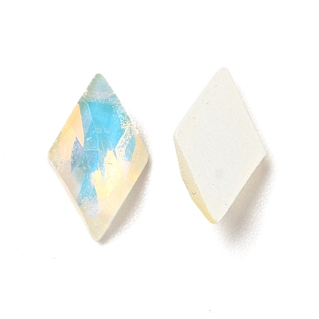 Flat Back Resin Rhinestone Cabochons, Nail Art Decoration Accessories, Faceted, Rhombus, Colorful, 10x6x2.5mm