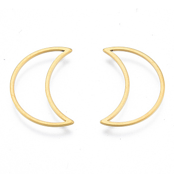 201 Stainless Steel Linking Rings, Moon, Golden, 21x14.5x1mm, Inner Diameter: 7x19.5mm