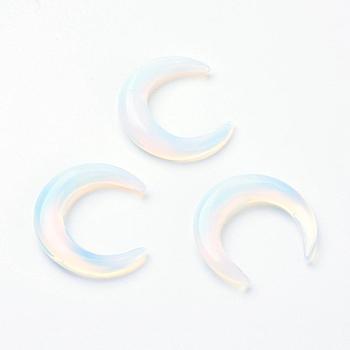 Opalite Beads, No Hole, Double Horn/Crescent Moon, 30x27~28x5~6mm