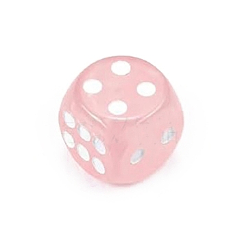 Natural Rose Quartz Carved Cube Dice, for Playing Tabletop Games, 15x15x15mm