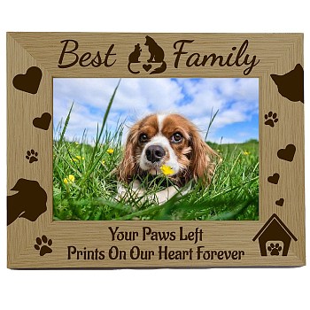 Pet Theme Rectangle Wooden Photo Frames, with PVC Clear Film Windows, for Pictures Wall Decor Accessories, House Pattern, 168x218mm, Inner Diameter: 100x150mm