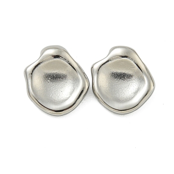 Non-Tarnish 304 Stainless Steel Charms, Oval Charm, Stainless Steel Color, 12.5x13x3.5mm, Hole: 1.4mm