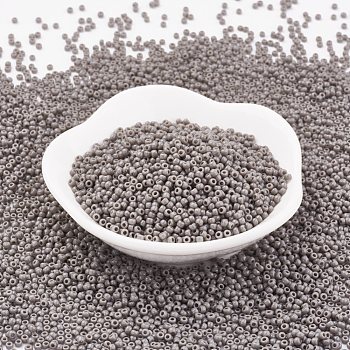 TOHO Japanese Seed Beads, Round, 11/0, (53D) Opaque Dark Grey, 2x1.5mm, Hole: 0.5mm, about 42000pcs/pound