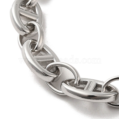 Ion Plating(IP) 304 Stainless Steel Oval Link Chain Bracelets(BJEW-D030-11B-P)-2