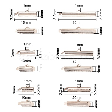 120pcs 6 styles de fer coulissant sur les tubes de fermoir d'extrémité(IFIN-CJ0001-47)-2