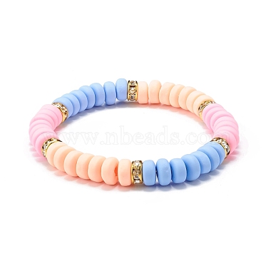 Handmade Polymer Clay Beads Stretch Bracelet for Kid(BJEW-JB06870)-2