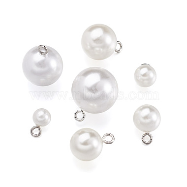 Mega Pet 70Pcs 7 Style Resin & Plastic Imitation Pearl Pendants/Shank Buttons(BUTT-MP0001-01)-2