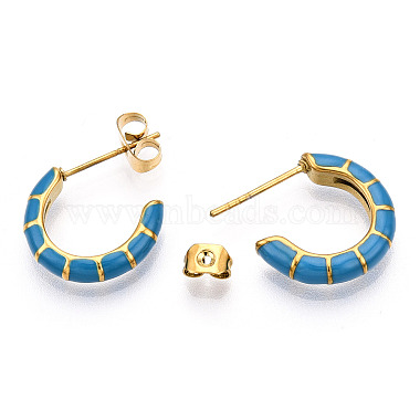 Enamel C-shape Stud Earrings(EJEW-N052-05A)-4