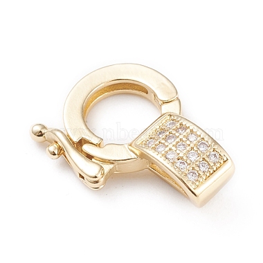 Golden Clear Brass+Cubic Zirconia Twister Clasp