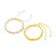 2Pcs 2 Colors Peach Blossom Braided Cord Bracelet(BJEW-JB07610-01)-1