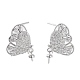 925 boucles d'oreilles en argent sterling avec zircones cubiques(EJEW-B038-04P)-1