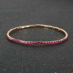 Alloy Rhinestone Cup Chain Bracelets for Women, Fuchsia, Inner Diameter: 3-1/8 inch(8cm)(WG1E62A-04)