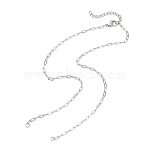 2.5MM 304 Stainless Steel Paperclip Chain Necklace Making, Non-Tarnish, Stainless Steel Color, 15.16 inch(38.5cm)(AJEW-JB01496-01)