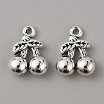 Tibetan Style Alloy Pendants, Cherry Charm, Antique Silver, 14.5x11x4.5mm, Hole: 1.4mm(FIND-CJC0010-55)