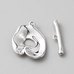 Brass Toggle Clasps, Irregular O Clasps for Jewelry Making, Platinum, Bar: 4x19x2mm, Hole: 1.2mm, O Clasp: 19x15x2mm, Hole: 2mm(KK-WH0004-11P)