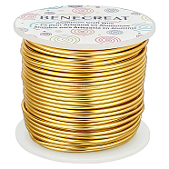 Round Aluminum Wire, Champagne Yellow, 12 Gauge, 2mm, about 98.42 Feet(30m)/roll(AW-BC0001-2mm-08)