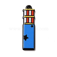 Circus Theme Printed Acrylic Pendants, Letter A~Z, Letter.I, 32.5~36x9~30.5x2~2.5mm, Hole: 0.7~1.6mm(OACR-D008-06I)