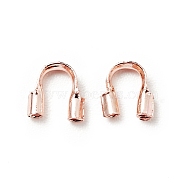 Brass Wire Guardian and Protectors, Cadmium Free & Lead Free, Rose Gold, 4.6x1.4mm, Hole: 0.6mm(KK-WH0059-02RG)