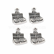 Tibetan Style Alloy Charms, Cadmium Free & Lead Free, Building, Antique Silver, 15x12x2.5mm, Hole: 1.6mm, about 640pcs/1000g(TIBEP-N011-016)