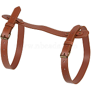 PU Leather Yoga Mat Strap, with Alloy Clasp, Camel, 695x330x8mm(FIND-WH0418-28)