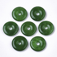 Natural Malaysia Jade Pendants, Donut/Pi Disc, Donut Width: 8mm, 20x4mm, Hole: 4mm(G-R418-26-1)