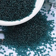 MIYUKI Round Rocailles Beads, Japanese Seed Beads, 11/0, (RR2406) Transparent Dark Teal, 2x1.3mm, Hole: 0.8mm, about 1111pcs/10g(X-SEED-G007-RR2406)