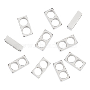 10Pcs 304 Stainless Steel Slide Charms, Rectangle, Stainless Steel Color, 14x7x4mm, Hole: 5.5mm(STAS-UN0043-63)