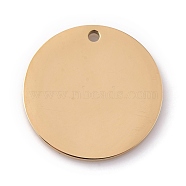 Vacuum Plating 304 Stainless Steel Pendants, Stamping Blank Tag, Laser Cut, Flat Round, Golden, 20x1.5mm, Hole: 1.4mm(STAS-P245-45G)