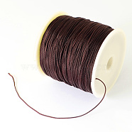 Braided Nylon Thread, Chinese Knotting Cord Beading Cord for Beading Jewelry Making, Coconut Brown, 0.5mm, about 150yards/roll(NWIR-R006-0.5mm-738)
