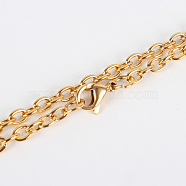 304 Stainless Steel Cable Chain for Necklace Making, with Lobster Claw Clasps, Vacuum Plating, Golden, 23.6 inch(59.9cm)(STAS-P045-06G)