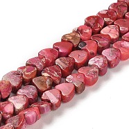 Synthetic Regalite/Imperial Jasper/Sea Sediment Jasper Beads Strands, Dyed, Heart, Red, 5x6x3~3.5mm, Hole: 1.2mm, about 81~84pcs/strand, 15.94~16.26 inch(40.5~41.3cm)(G-F765-D07-01)
