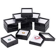 Acrylic Jewelry Box, with Sponge, Square, Black, 5.05x5.05x2cm(OBOX-WH0004-05B)