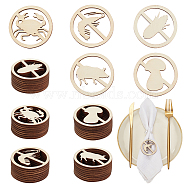 100Pcs 5 Styles Unfinished Wooden Cutouts, No Symbol, for Menu Recipe, Round Ring, Beige, 4.9x0.3cm, 20pcs/style(WOOD-OC0002-88)