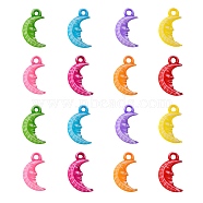 Colorful Acrylic Pendants, Craft Style, Mixed Color, Moon, about 13mm wide, 22mm long, hole: 3mm(X-Y0ZRS011-1)
