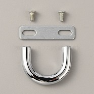 Alloy D-Ring Connector Buckles for Bag, U-shaped Metal Arch Bridge Suspension Clasp Ring, with Iron Gasket & Screw, Platinum, 2.1~3.2x0.8~3x0.1~0.55cm(FIND-WH0036-94P)