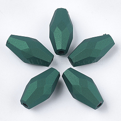 Rubberized Style Acrylic Beads, Faceted, Bicone, Green, 31x16x15mm, Hole: 3.5mm(MACR-T026-16D)