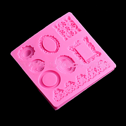 DIY Silicone Photo Frame Display Molds, Resin Casting Molds, for UV Resin, Epoxy Resin Craft Making, Oval/Rectangle, Mixed Shapes, 92x92x9mm(SIMO-PW0015-38B)