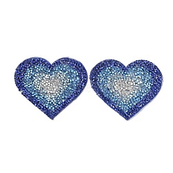 Heart Hotfix Rhinestone, Costume Accessories, Sewing Craft Decoration, Blue, 61x70x2.5mm(DIY-WH0308-193B)