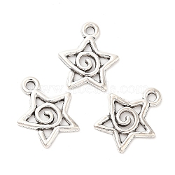 Tibetan Style Alloy Pendants, Star, Antique Silver, 20x16.5x1.5mm, Hole: 2mm, about 1020pcs/1000g(PALLOY-R143-03AS)
