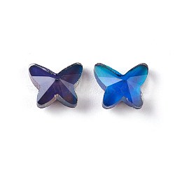 Faceted Glass Cabochons, Changing Color Mood Cabochons, Butterfly, Colorful, 8x7x3.7mm(GLAA-E411-08)
