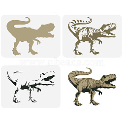 3Pcs 3 Styles PET Hollow Out Drawing Painting Stencils, for DIY Scrapbook, Photo Album, Dinosaur Pattern, 297x210mm, 1pc/style(DIY-WH0394-0055)