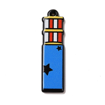 Circus Theme Printed Acrylic Pendants, Letter A~Z, Letter.I, 32.5~36x9~30.5x2~2.5mm, Hole: 0.7~1.6mm