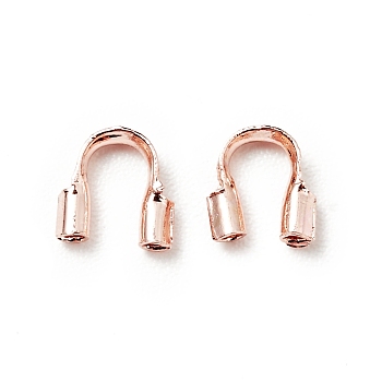 Brass Wire Guardian and Protectors, Cadmium Free & Lead Free, Rose Gold, 4.6x1.4mm, Hole: 0.6mm