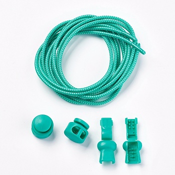 DIY Elastic Lock Shoelace, Light Sea Green, 3mm, 1m/strand